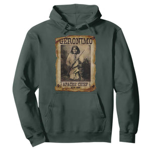Geronimo Hoodie Vintage Apache Warrior Native American TS10 Dark Forest Green Print Your Wear