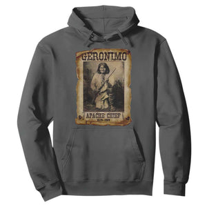 Geronimo Hoodie Vintage Apache Warrior Native American TS10 Dark Heather Print Your Wear