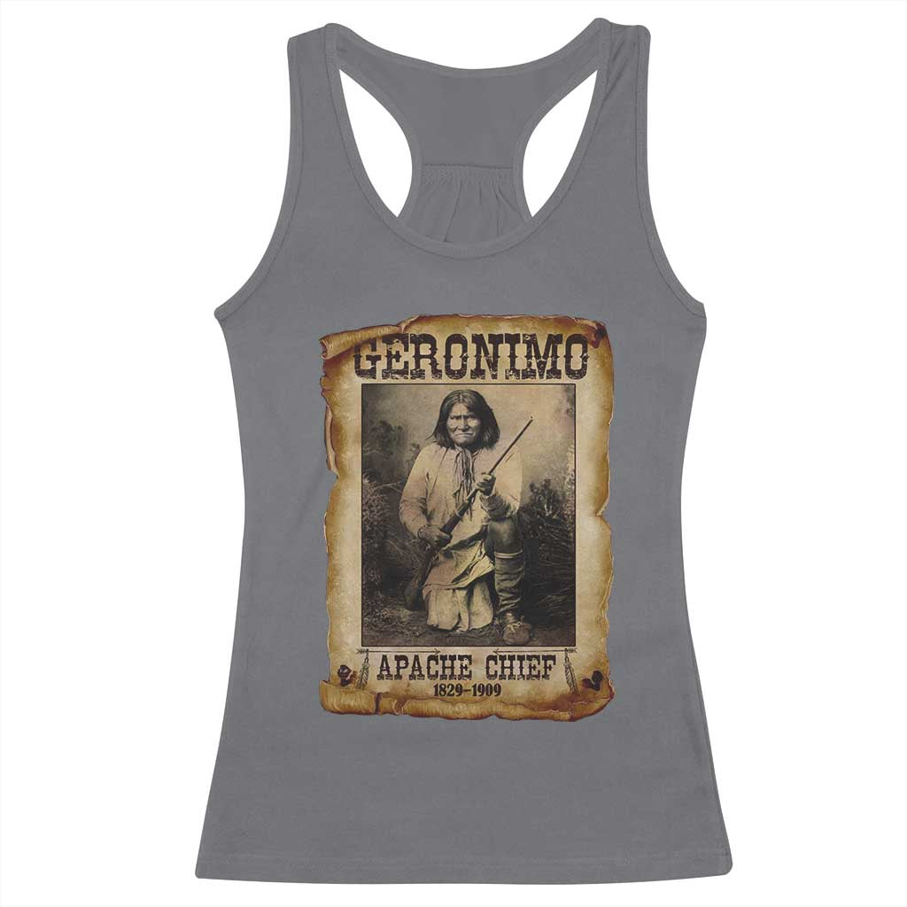 Geronimo Racerback Tank Top Vintage Apache Warrior Native American TS10 Charcoal Print Your Wear