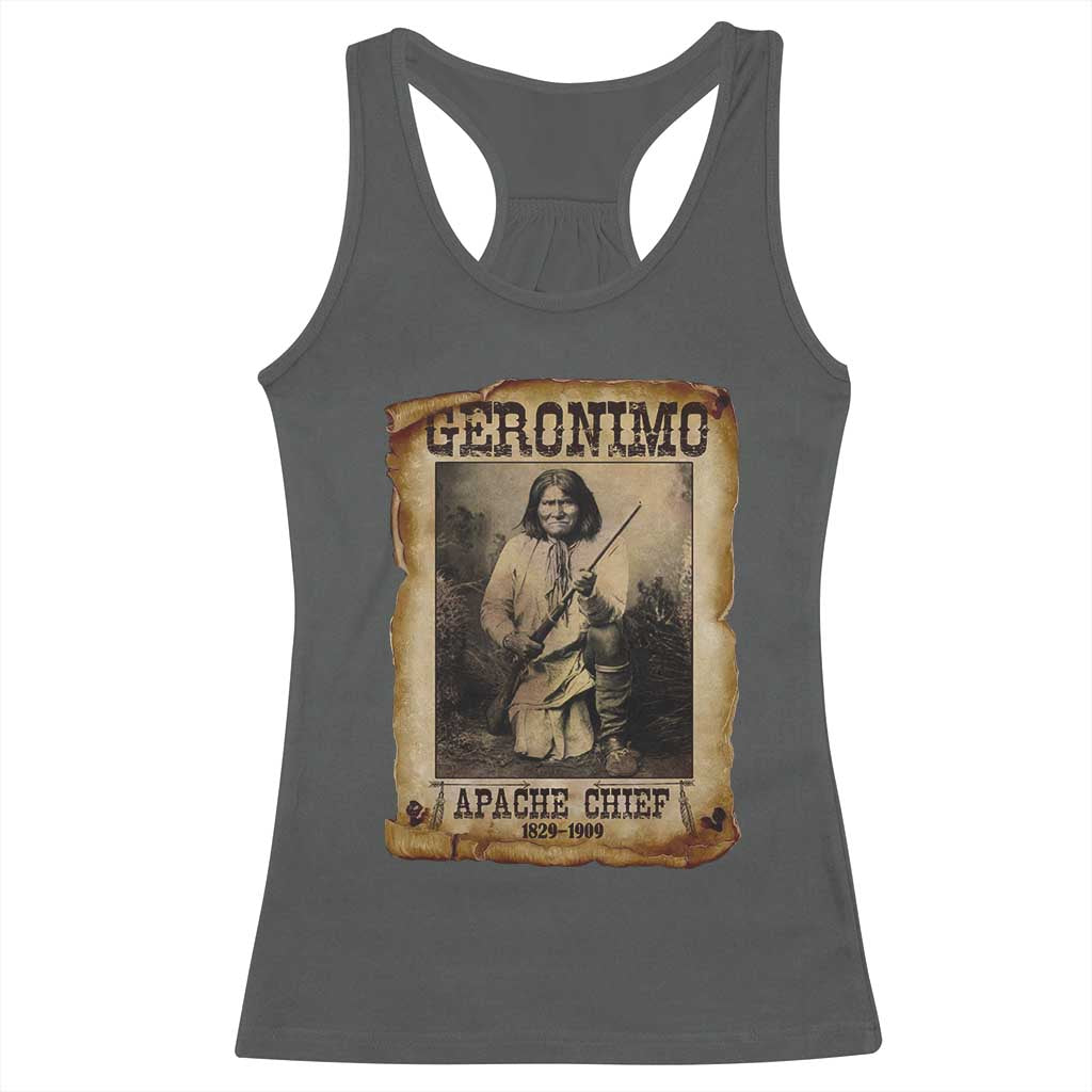 Geronimo Racerback Tank Top Vintage Apache Warrior Native American TS10 Dark Heather Print Your Wear