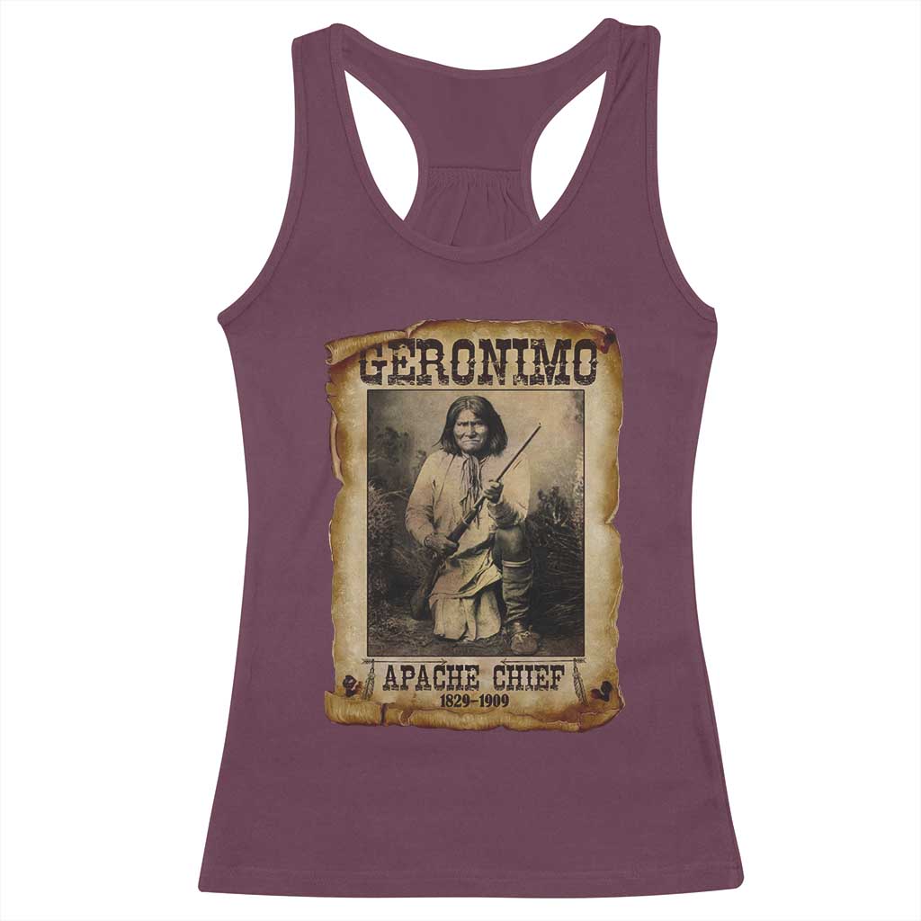 Geronimo Racerback Tank Top Vintage Apache Warrior Native American TS10 Maroon Print Your Wear