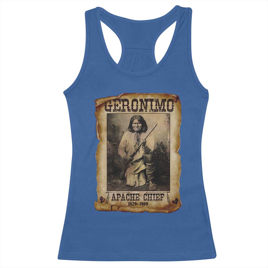 Geronimo Racerback Tank Top Vintage Apache Warrior Native American TS10 Royal Blue Print Your Wear