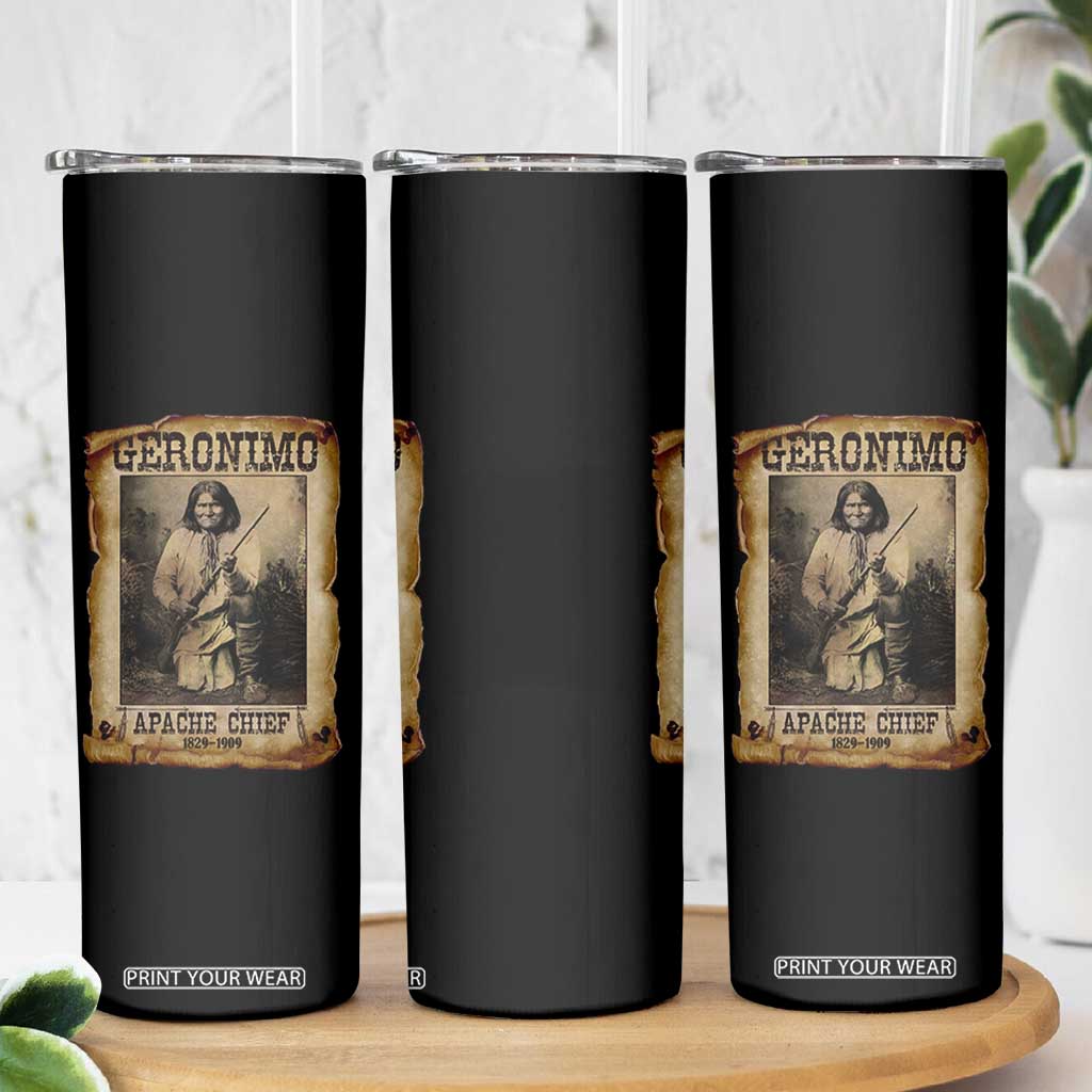 Geronimo Skinny Tumbler Vintage Apache Warrior Native American TS10 Print Your Wear