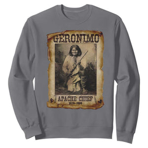 Geronimo Sweatshirt Vintage Apache Warrior Native American TS10 Charcoal Print Your Wear