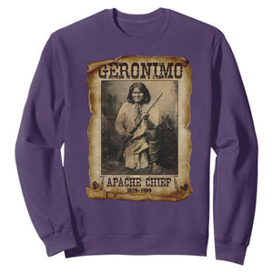 Geronimo Sweatshirt Vintage Apache Warrior Native American TS10 Purple Print Your Wear