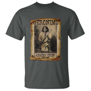 Geronimo T Shirt Vintage Apache Warrior Native American TS10 Dark Heather Print Your Wear