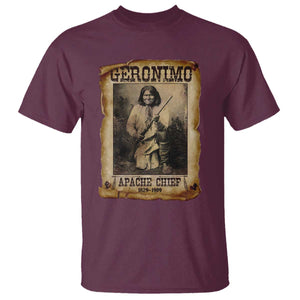 Geronimo T Shirt Vintage Apache Warrior Native American TS10 Maroon Print Your Wear