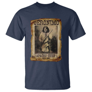Geronimo T Shirt Vintage Apache Warrior Native American TS10 Navy Print Your Wear