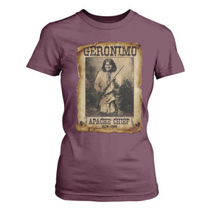 Geronimo T Shirt For Women Vintage Apache Warrior Native American TS10 Maroon Print Your Wear
