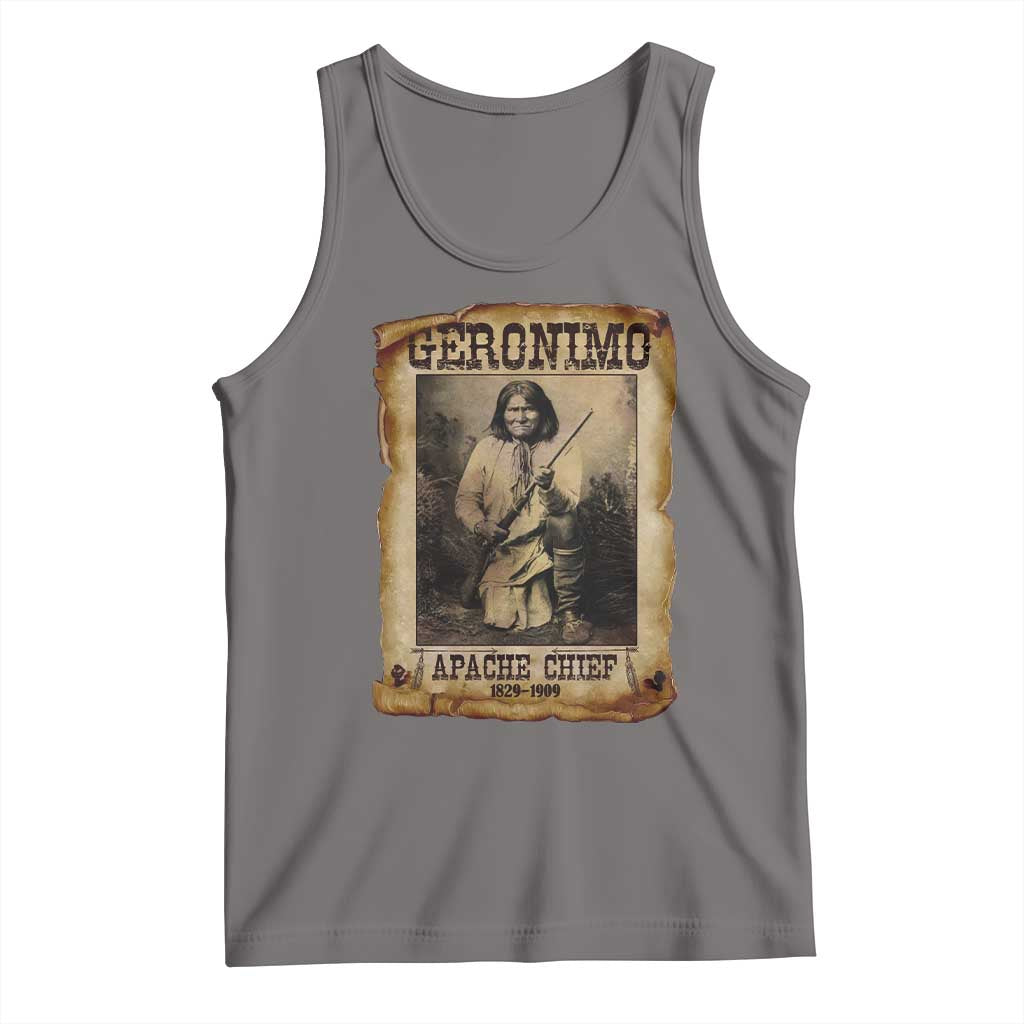Geronimo Tank Top Vintage Apache Warrior Native American TS10 Deep Heather Print Your Wear