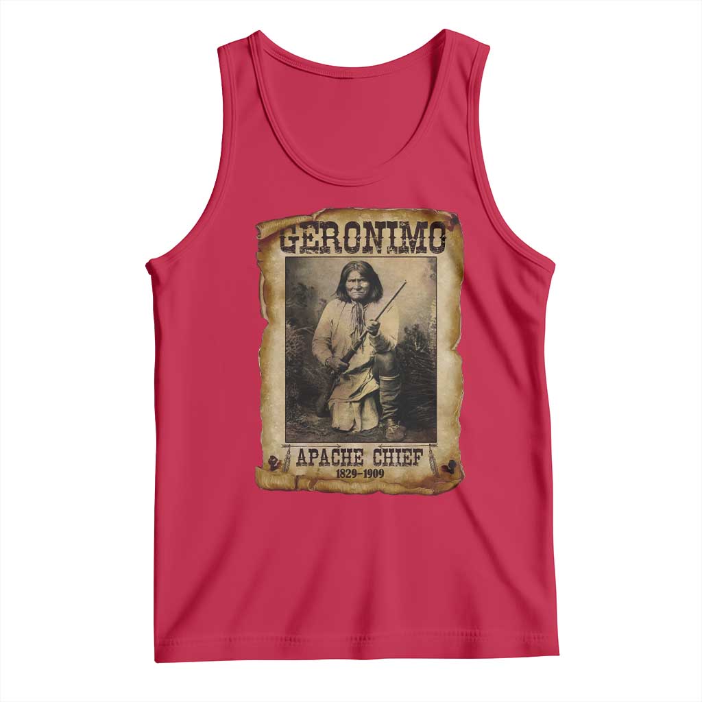 Geronimo Tank Top Vintage Apache Warrior Native American TS10 Red Print Your Wear