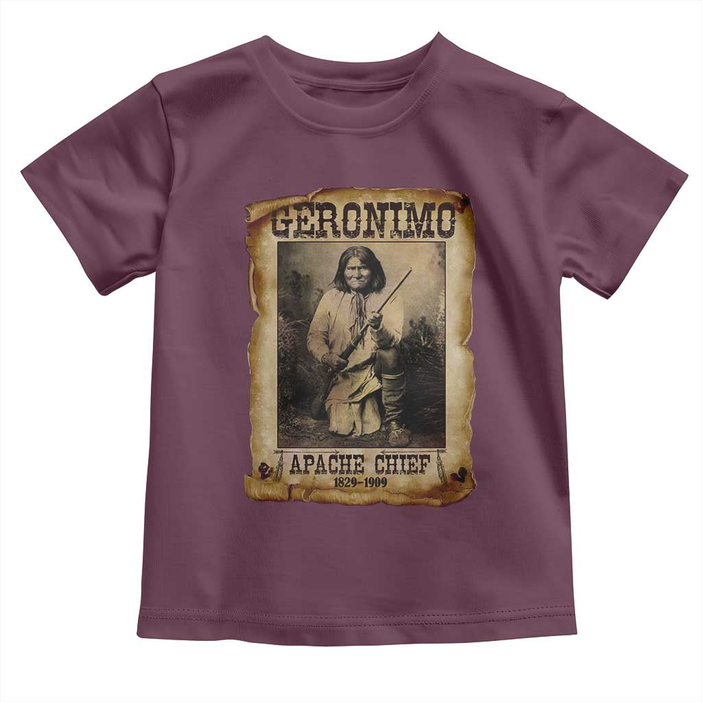 Geronimo Toddler T Shirt Vintage Apache Warrior Native American TS10 Maroon Print Your Wear