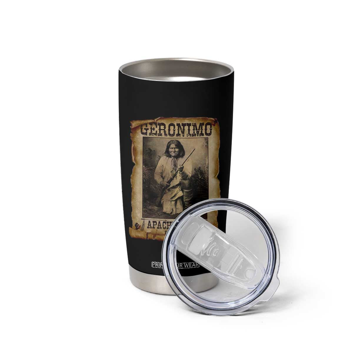 Geronimo Tumbler Cup Vintage Apache Warrior Native American TS10 Print Your Wear