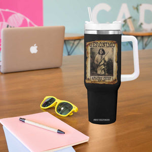 Geronimo Tumbler With Handle Vintage Apache Warrior Native American TS10 Print Your Wear