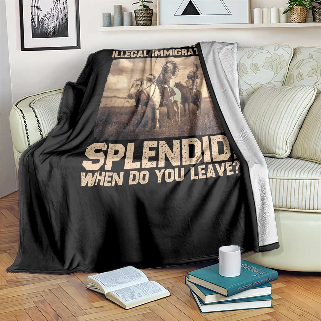 Vintage Native American Throw Blanket Funny Indian Indigenous Peoples Day TS10 Print Your Wear