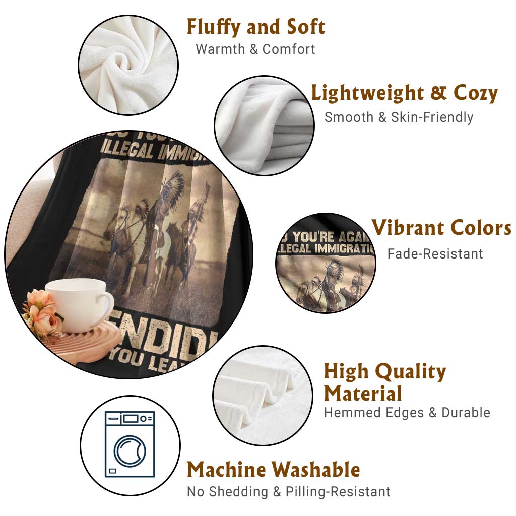 Vintage Native American Throw Blanket Funny Indian Indigenous Peoples Day TS10 Print Your Wear