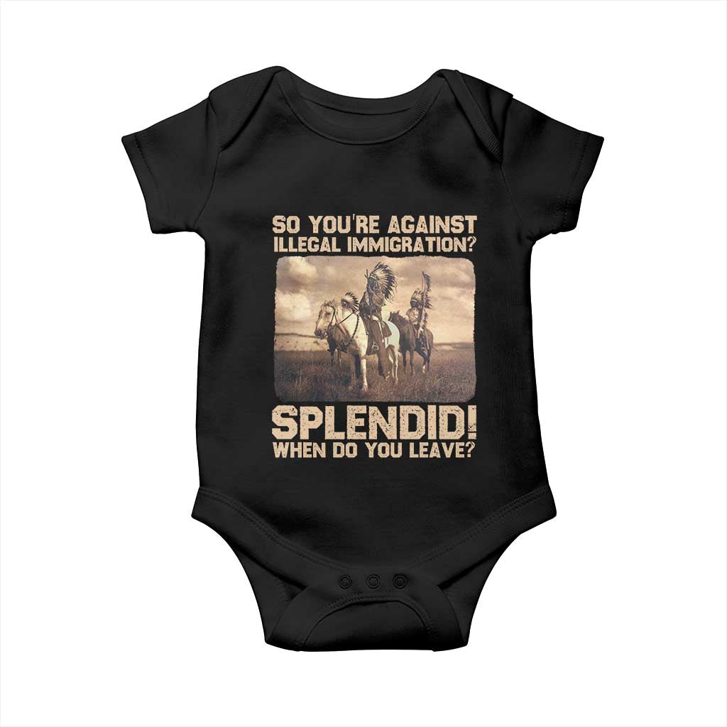 Vintage Native American Baby Onesie Funny Indian Indigenous Peoples Day TS10 Black Print Your Wear