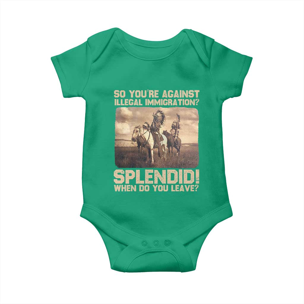 Vintage Native American Baby Onesie Funny Indian Indigenous Peoples Day TS10 Irish Green Print Your Wear