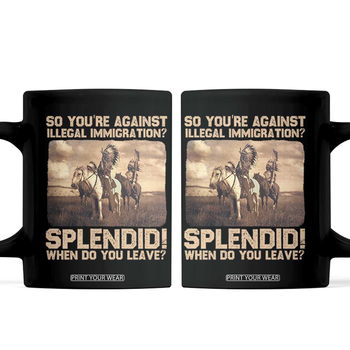 Vintage Native American Coffee Mug Funny Indian Indigenous Peoples Day TS10 Black Print Your Wear