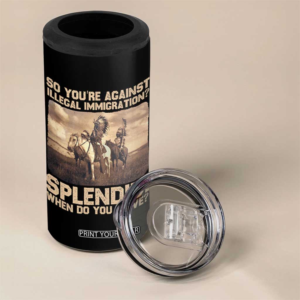 Vintage Native American 4 in 1 Can Cooler Tumbler Funny Indian Indigenous Peoples Day TS10 Print Your Wear
