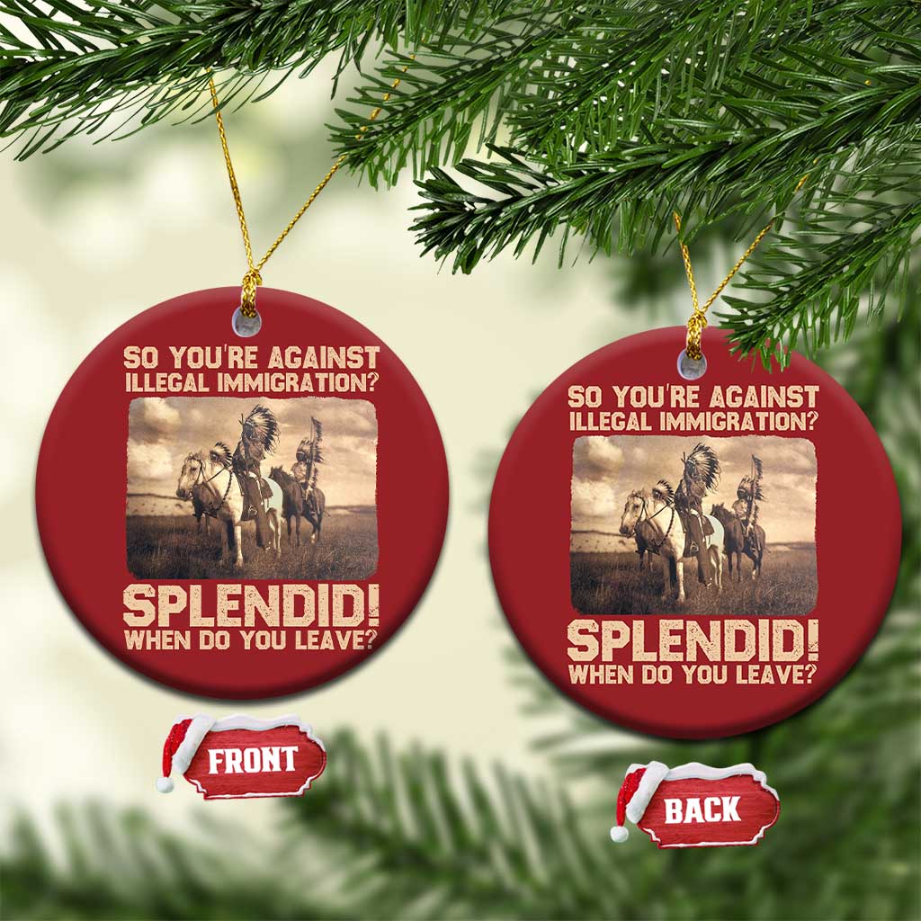 Vintage Native American Christmas Ornament Funny Indian Indigenous Peoples Day TS10 Circle Red Print Your Wear