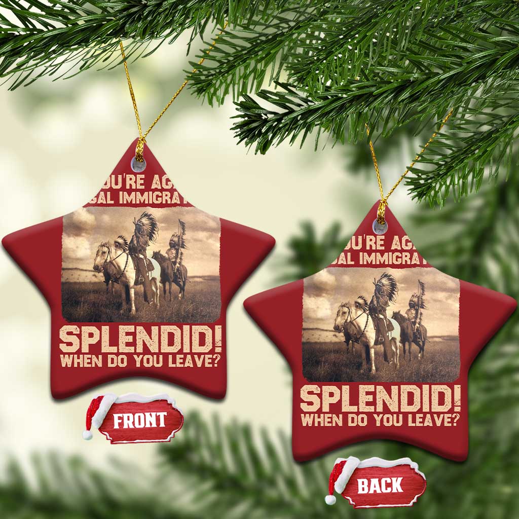 Vintage Native American Christmas Ornament Funny Indian Indigenous Peoples Day TS10 Star Red Print Your Wear