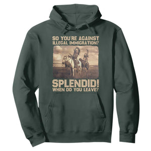 Vintage Native American Hoodie Funny Indian Indigenous Peoples Day TS10 Dark Forest Green Print Your Wear