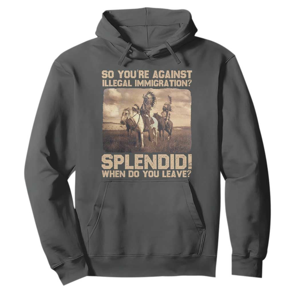 Vintage Native American Hoodie Funny Indian Indigenous Peoples Day TS10 Dark Heather Print Your Wear