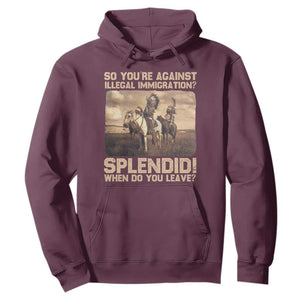 Vintage Native American Hoodie Funny Indian Indigenous Peoples Day TS10 Maroon Print Your Wear