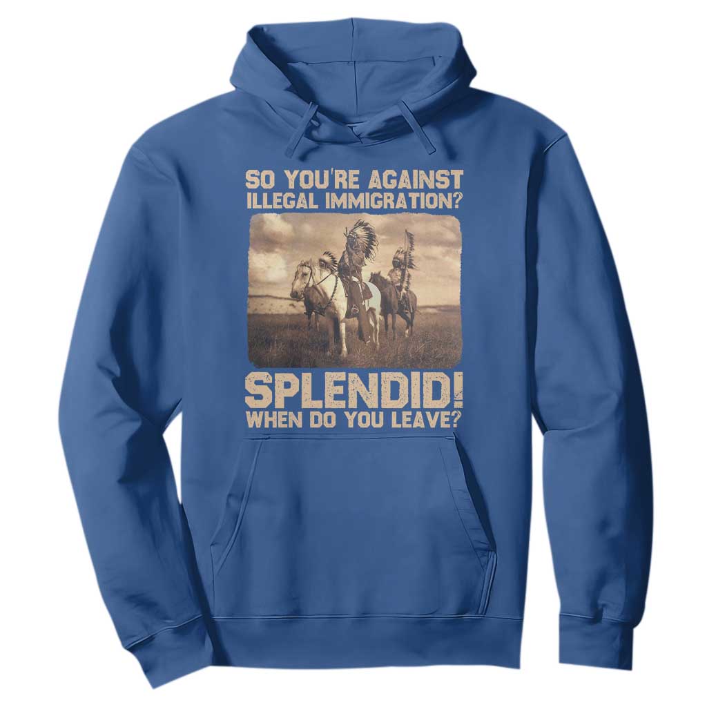 Vintage Native American Hoodie Funny Indian Indigenous Peoples Day TS10 Royal Blue Print Your Wear