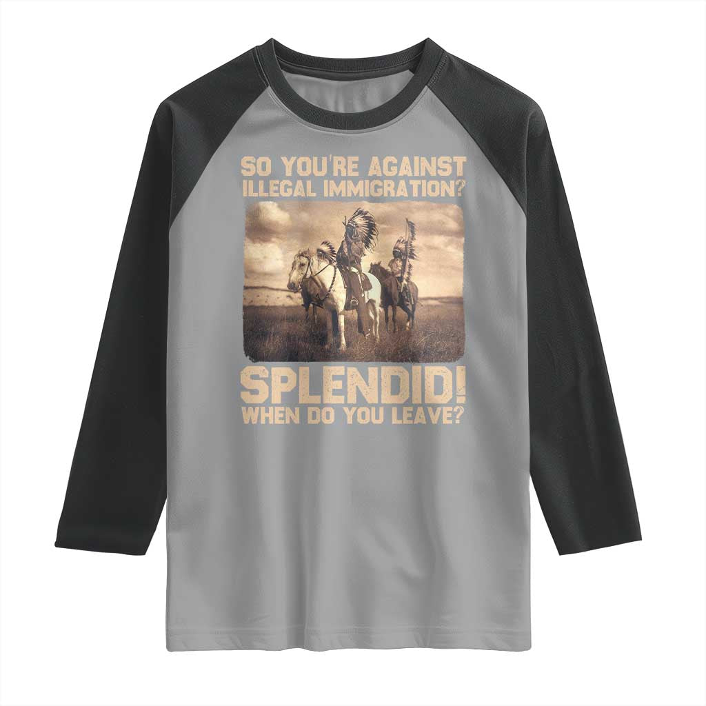 Vintage Native American Raglan Shirt Funny Indian Indigenous Peoples Day TS10 Sport Gray Black Print Your Wear