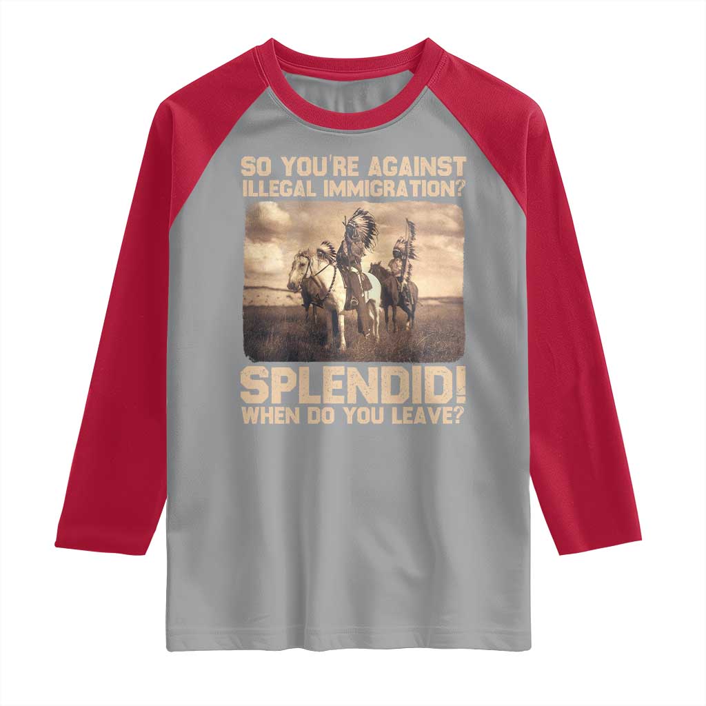 Vintage Native American Raglan Shirt Funny Indian Indigenous Peoples Day TS10 Sport Gray Red Print Your Wear