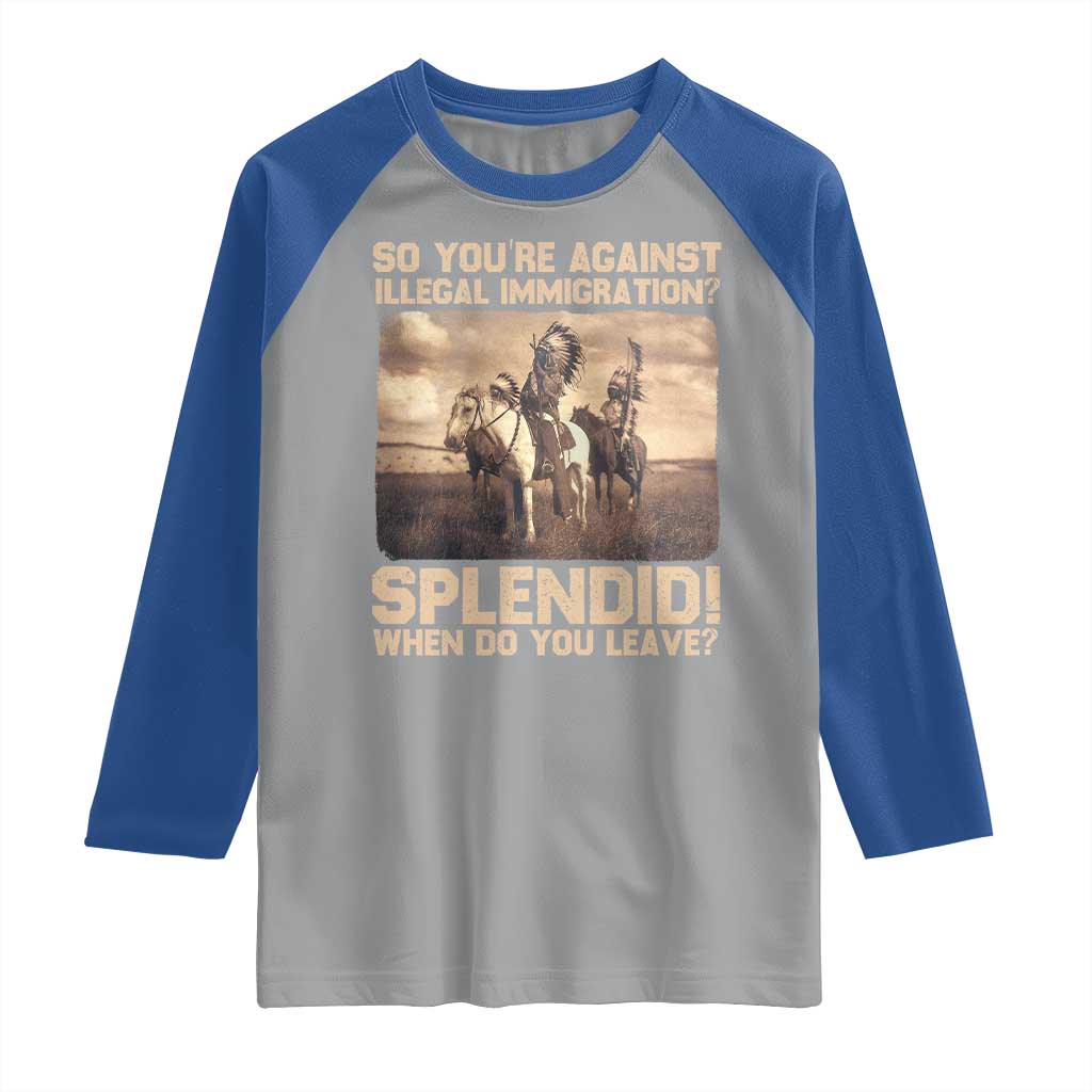 Vintage Native American Raglan Shirt Funny Indian Indigenous Peoples Day TS10 Sport Gray Royal Print Your Wear