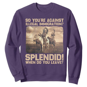 Vintage Native American Sweatshirt Funny Indian Indigenous Peoples Day TS10 Purple Print Your Wear