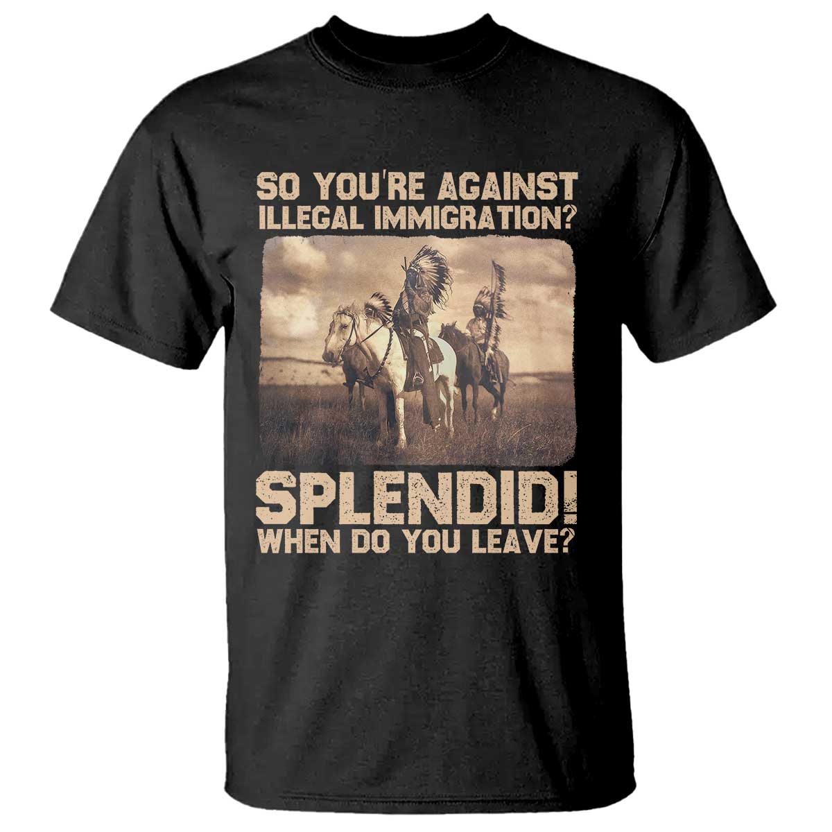 Vintage Native American T Shirt Funny Indian Indigenous Peoples Day TS10 Black Print Your Wear