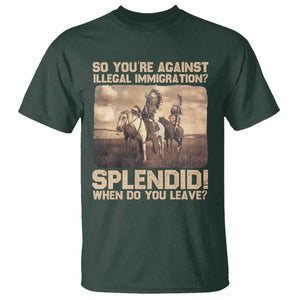 Vintage Native American T Shirt Funny Indian Indigenous Peoples Day TS10 Dark Forest Green Print Your Wear