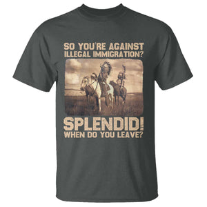 Vintage Native American T Shirt Funny Indian Indigenous Peoples Day TS10 Dark Heather Print Your Wear