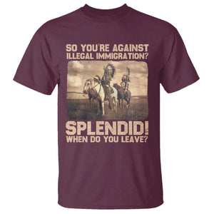 Vintage Native American T Shirt Funny Indian Indigenous Peoples Day TS10 Maroon Print Your Wear
