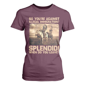 Vintage Native American T Shirt For Women Funny Indian Indigenous Peoples Day TS10 Maroon Print Your Wear