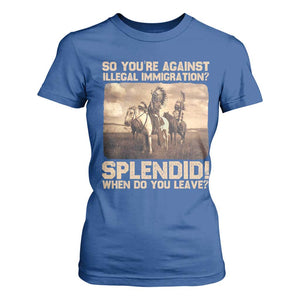 Vintage Native American T Shirt For Women Funny Indian Indigenous Peoples Day TS10 Royal Blue Print Your Wear