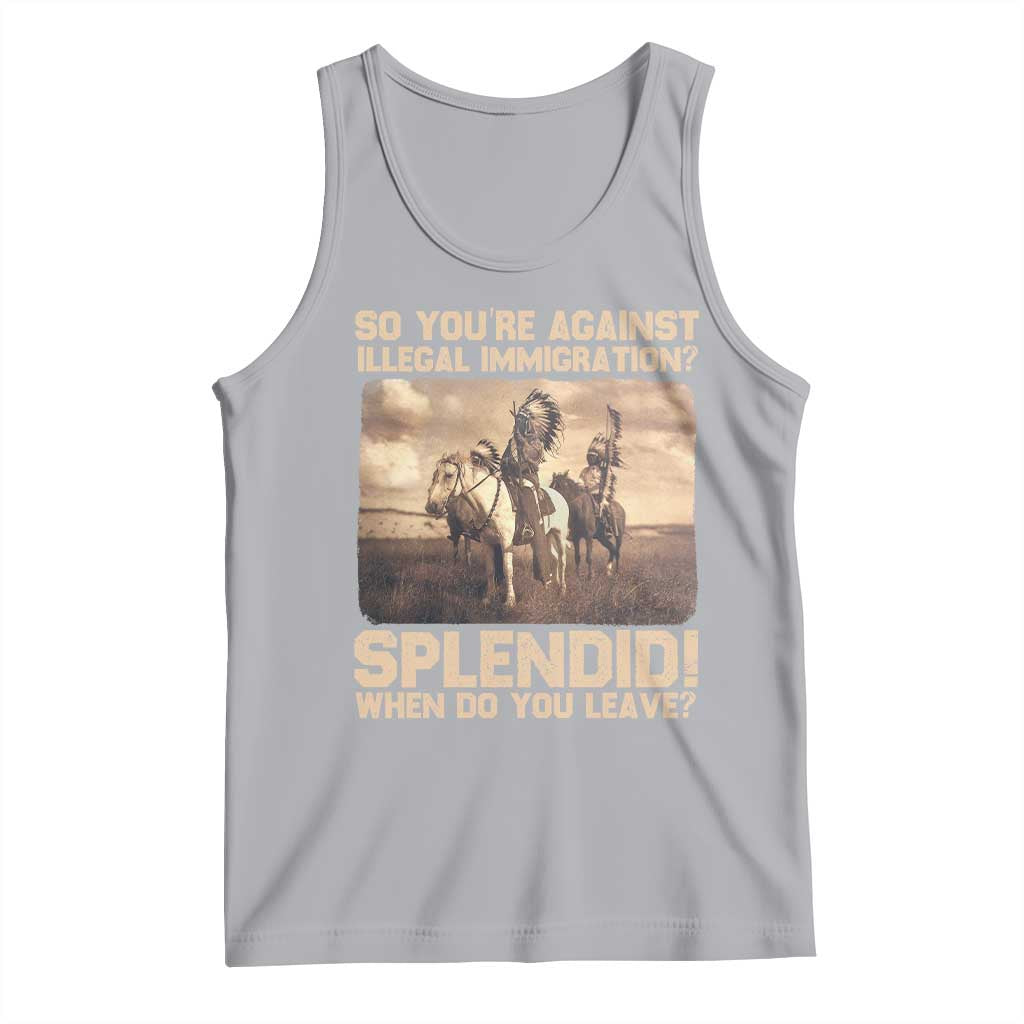 Vintage Native American Tank Top Funny Indian Indigenous Peoples Day TS10 Athletic Heather Print Your Wear