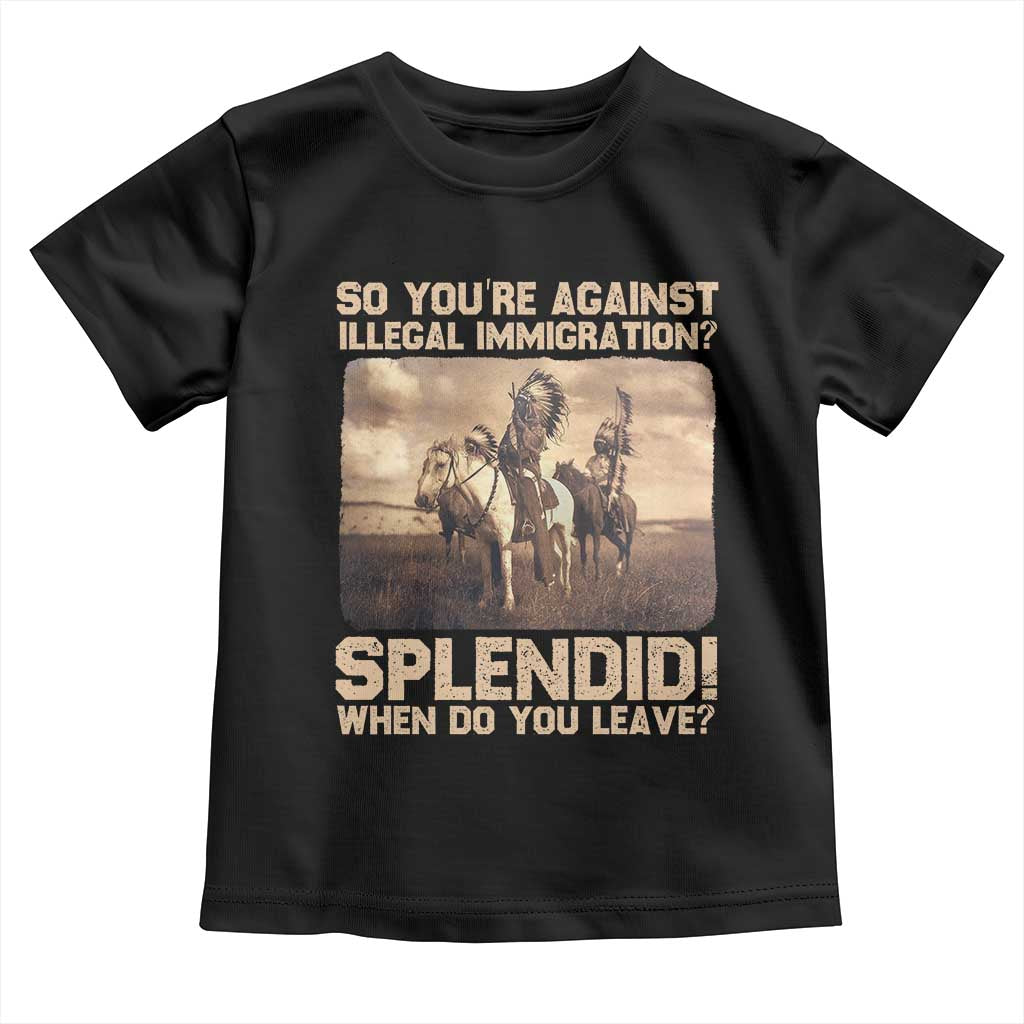 Vintage Native American Toddler T Shirt Funny Indian Indigenous Peoples Day TS10 Black Print Your Wear