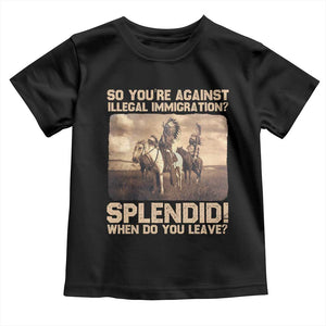 Vintage Native American Toddler T Shirt Funny Indian Indigenous Peoples Day TS10 Black Print Your Wear