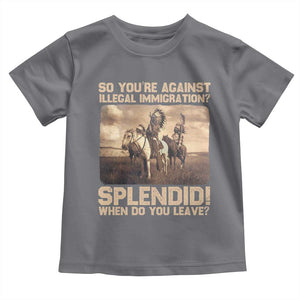 Vintage Native American Toddler T Shirt Funny Indian Indigenous Peoples Day TS10 Charcoal Print Your Wear