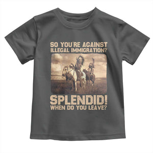 Vintage Native American Toddler T Shirt Funny Indian Indigenous Peoples Day TS10 Dark Heather Print Your Wear