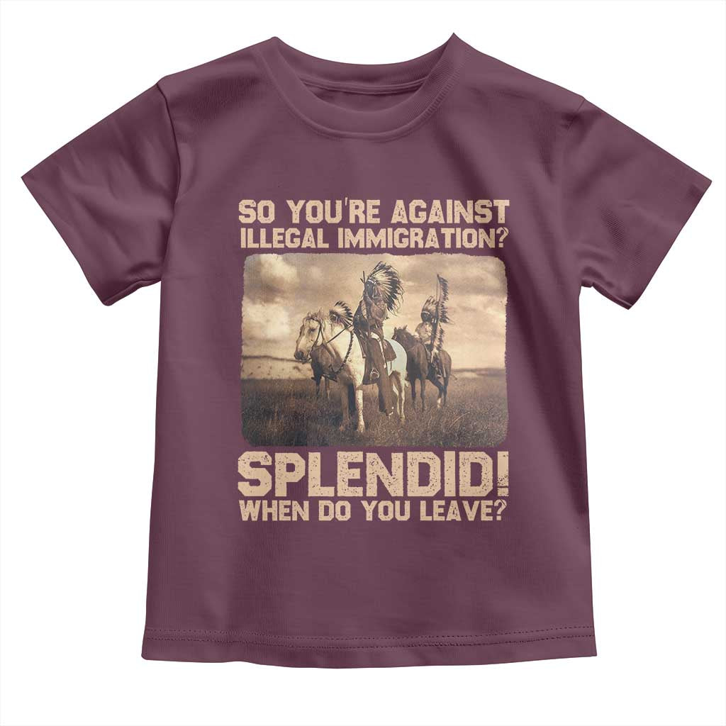 Vintage Native American Toddler T Shirt Funny Indian Indigenous Peoples Day TS10 Maroon Print Your Wear