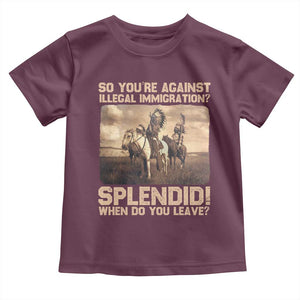 Vintage Native American Toddler T Shirt Funny Indian Indigenous Peoples Day TS10 Maroon Print Your Wear