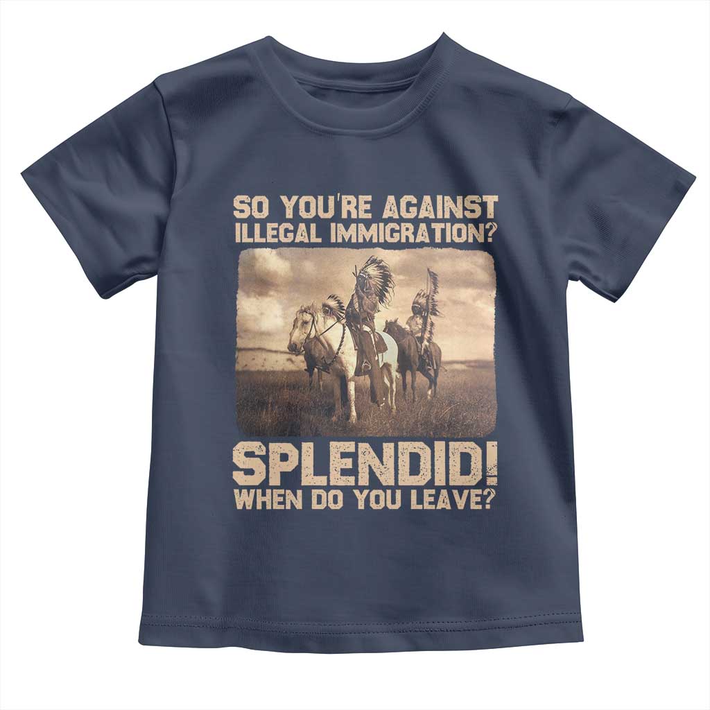 Vintage Native American Toddler T Shirt Funny Indian Indigenous Peoples Day TS10 Navy Print Your Wear
