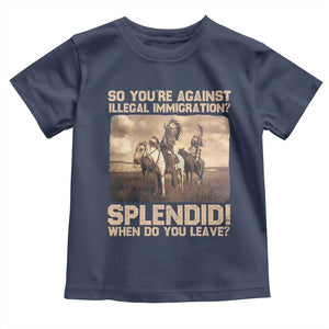 Vintage Native American Toddler T Shirt Funny Indian Indigenous Peoples Day TS10 Navy Print Your Wear