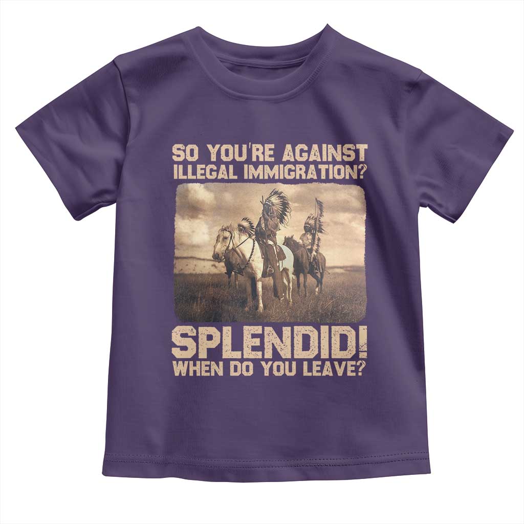 Vintage Native American Toddler T Shirt Funny Indian Indigenous Peoples Day TS10 Purple Print Your Wear